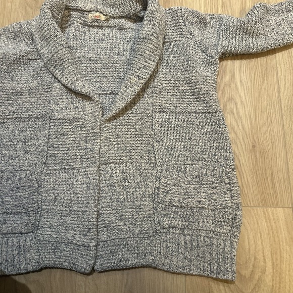 Womens Faherty Cardigan Gray Patchwork Knit with Pockets Size Xs 100% Cotton - Picture 3 of 8
